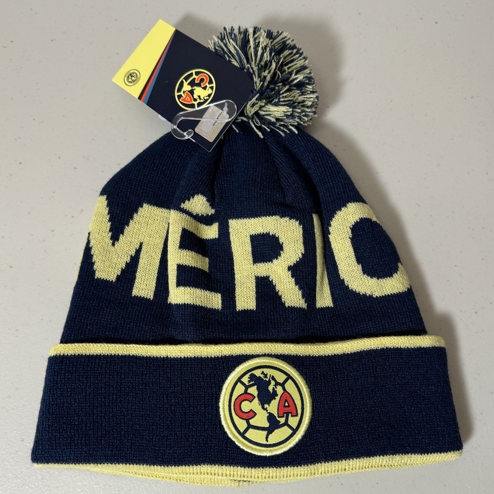 Club America‎ Beanie Soccer Official One Size Unisex Knit Pom Pom NEW